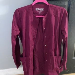 Grey’s Anatomy by Barco Scrub JACKET Maroon XS